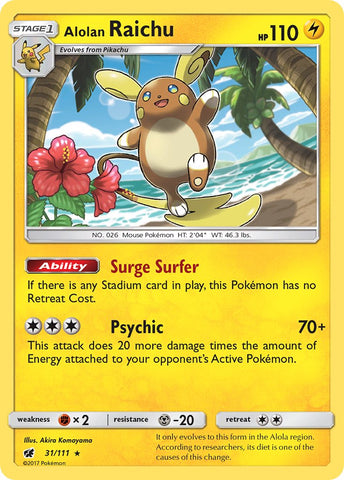 Alolan Raichu (31/111) (Theme Deck Exclusive) [Sun & Moon: Crimson Invasion] Pokémon