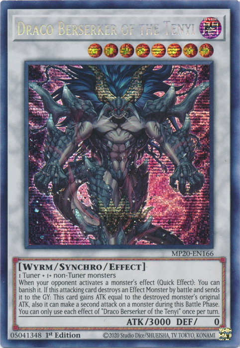 Draco Berserker of the Tenyi [MP20-EN166] Prismatic Secret Rare Yu-Gi-Oh!