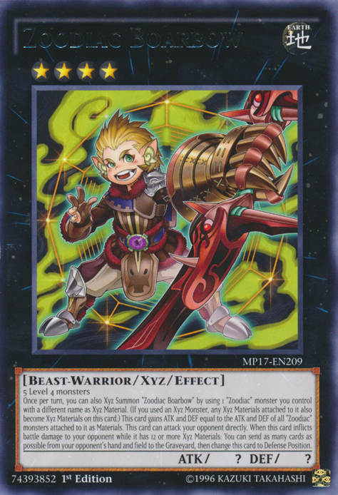 Zoodiac Boarbow [MP17-EN209] Rare Yu-Gi-Oh!