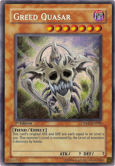 Greed Quasar [CRMS-EN098] Secret Rare Yu-Gi-Oh!