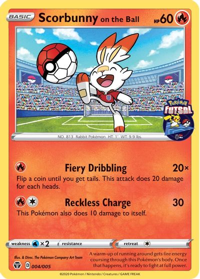 Scorbunny on the Ball (004/005) [Pokemon Futsal Collection] Pokémon