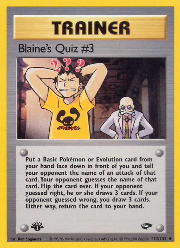 Blaine's Quiz #3 (112/132) [Gym Challenge 1st Edition] Pokémon