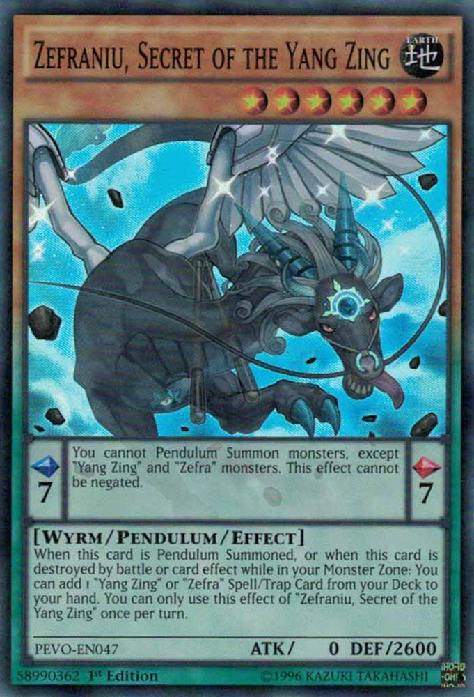 Zefraniu, Secret of the Yang Zing [PEVO-EN047] Super Rare Yu-Gi-Oh!