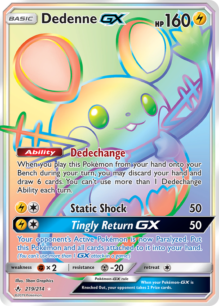 Dedenne GX (219/214) [Sun & Moon: Unbroken Bonds] Pokémon
