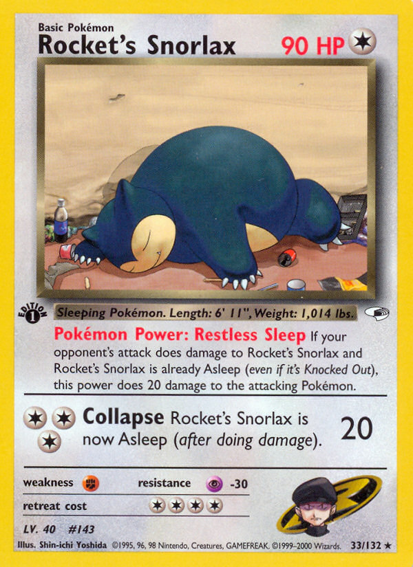 Rocket's Snorlax (33/132) [Gym Heroes 1st Edition] Pokémon