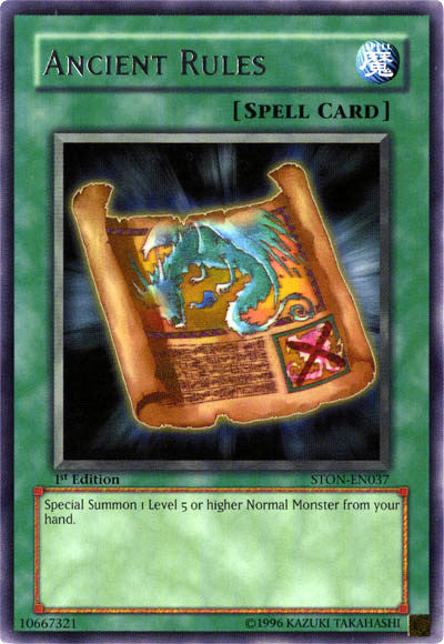 Ancient Rules [STON-EN037] Rare Yu-Gi-Oh!