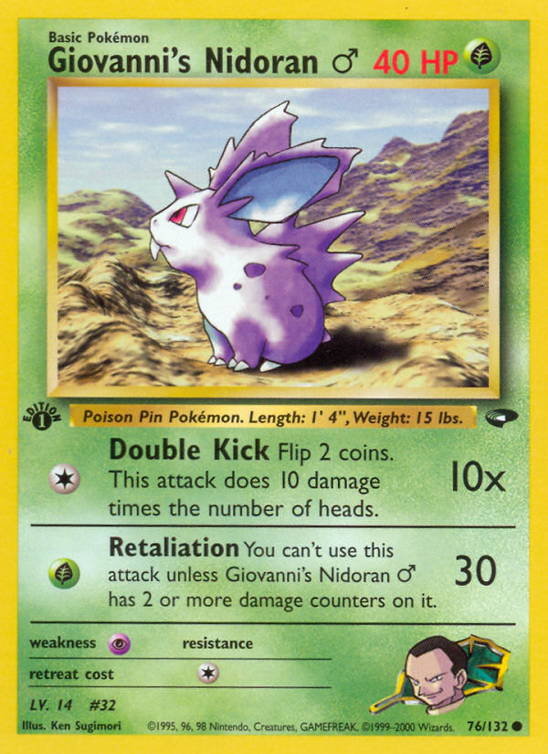 Giovanni's Nidoran (76/132) (Male) [Gym Challenge 1st Edition] Pokémon