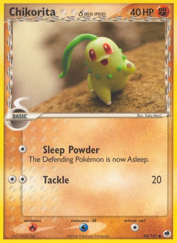 Chikorita (44/101) (Delta Species) [EX: Dragon Frontiers] Pokémon