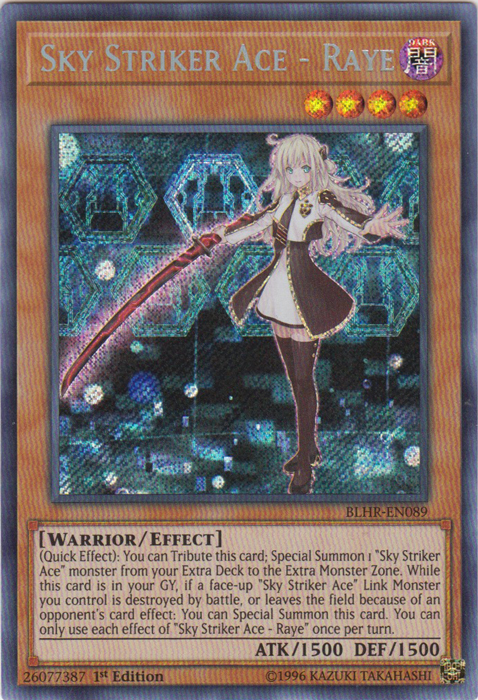 Sky Striker Ace - Raye [BLHR-EN089] Secret Rare Yu-Gi-Oh!