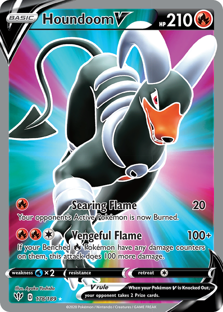 Houndoom V (178/189) [Sword & Shield: Darkness Ablaze] Pokémon