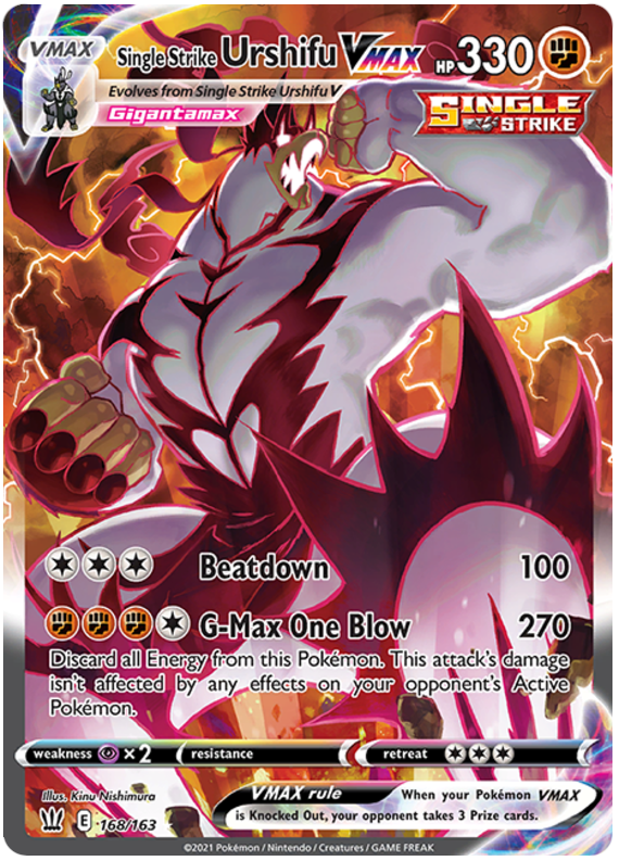 Single Strike Urshifu VMAX (168/163) [Sword & Shield: Battle Styles] Pokémon