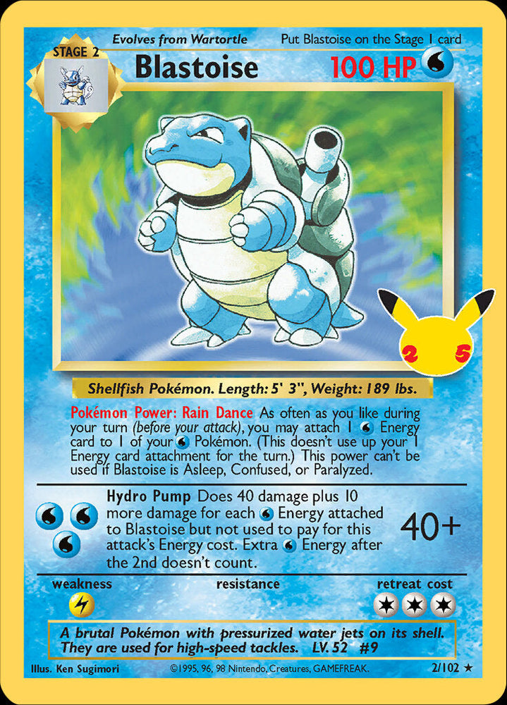 Blastoise (2/102) [Celebrations: 25th Anniversary - Classic Collection] Pokémon